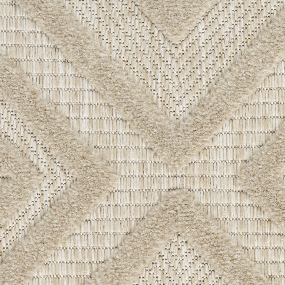 8' Cream Round Geometric Indoor Outdoor Area Rug — view 11