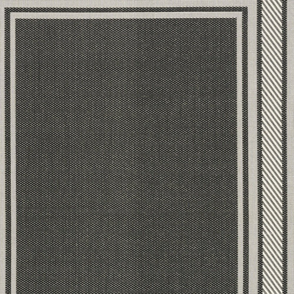 6' X 9' Black Geometric Indoor Outdoor Area Rug