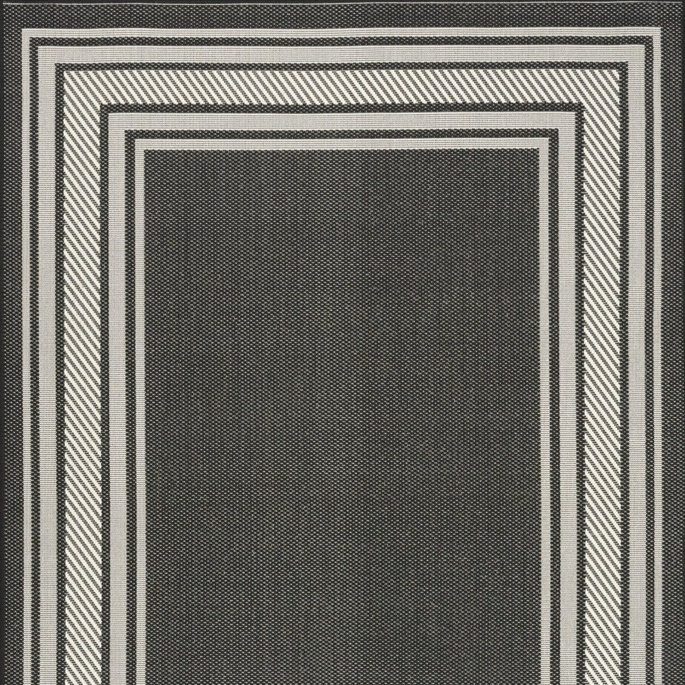 6' X 9' Black Geometric Indoor Outdoor Area Rug — view 2