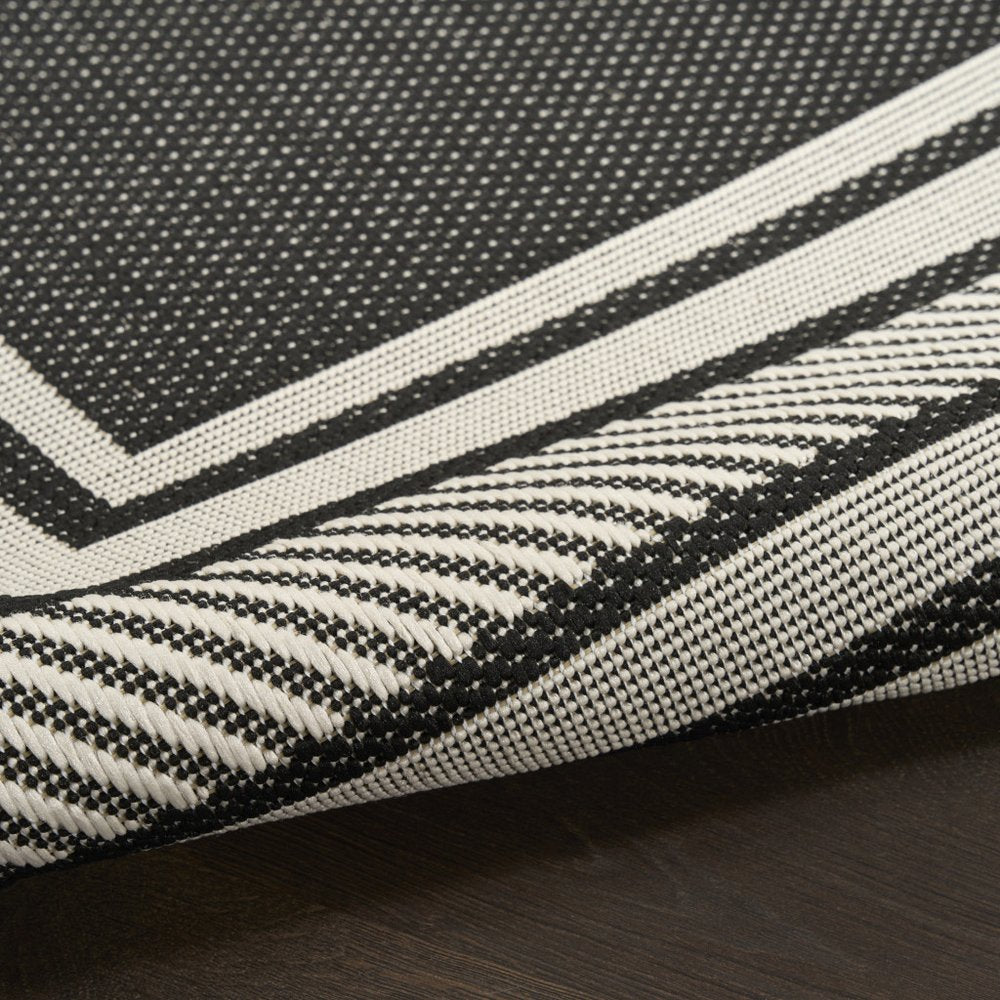 6' X 9' Black Geometric Indoor Outdoor Area Rug HomeRoots