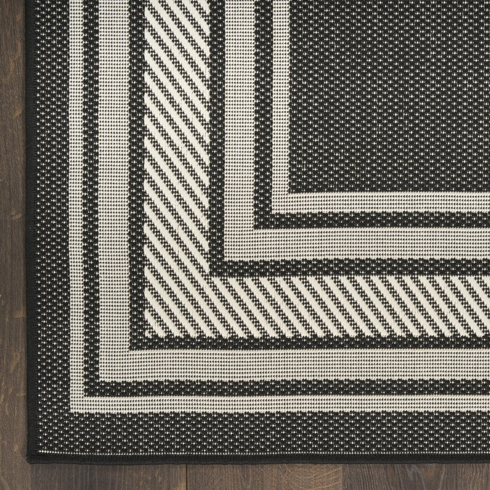 6' X 9' Black Geometric Indoor Outdoor Area Rug — view 10