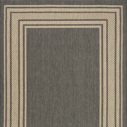 6' X 9' Charcoal Geometric Indoor Outdoor Area Rug HomeRoots