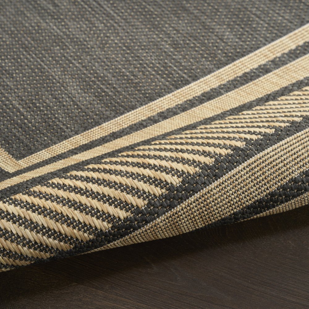 6' X 9' Charcoal Geometric Indoor Outdoor Area Rug HomeRoots