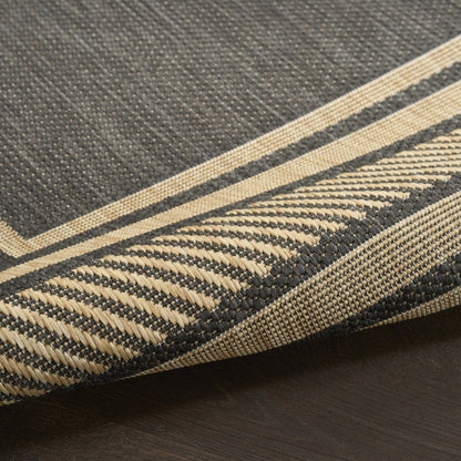 6' X 9' Charcoal Geometric Indoor Outdoor Area Rug HomeRoots