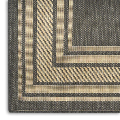 6' X 9' Charcoal Geometric Indoor Outdoor Area Rug HomeRoots