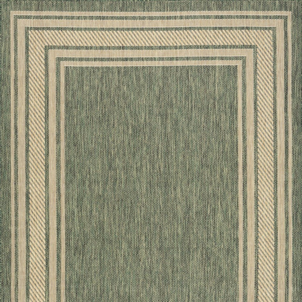 6' X 9' Green Geometric Indoor Outdoor Area Rug — view 1