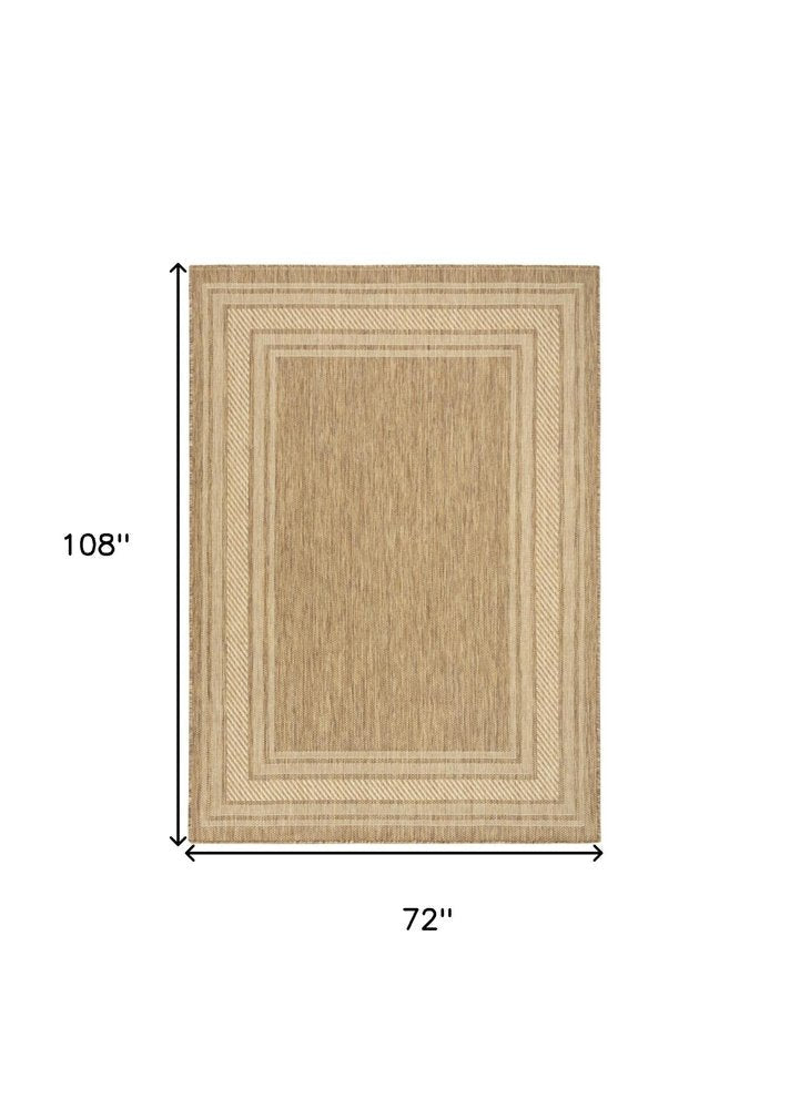 6' X 9' Natural Geometric Indoor Outdoor Area Rug HomeRoots