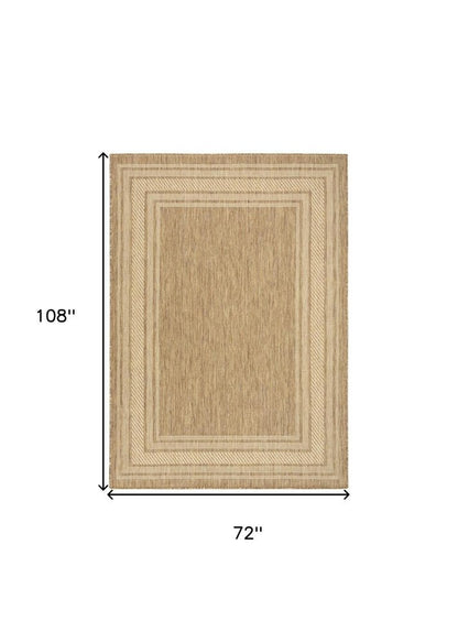 6' X 9' Natural Geometric Indoor Outdoor Area Rug HomeRoots