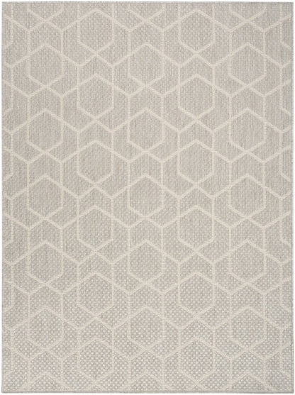 6' X 9' Gray And Ivory Geometric Indoor Outdoor Area Rug HomeRoots