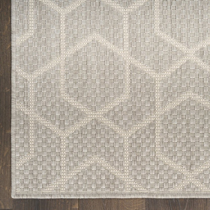 6' X 9' Gray And Ivory Geometric Indoor Outdoor Area Rug HomeRoots