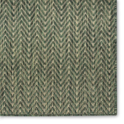 6' X 9' Green Geometric Indoor Outdoor Area Rug