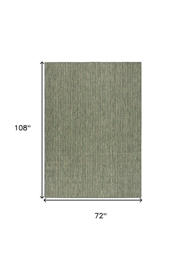 6' X 9' Green Geometric Indoor Outdoor Area Rug — view 1
