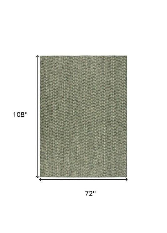 6' X 9' Green Geometric Indoor Outdoor Area Rug