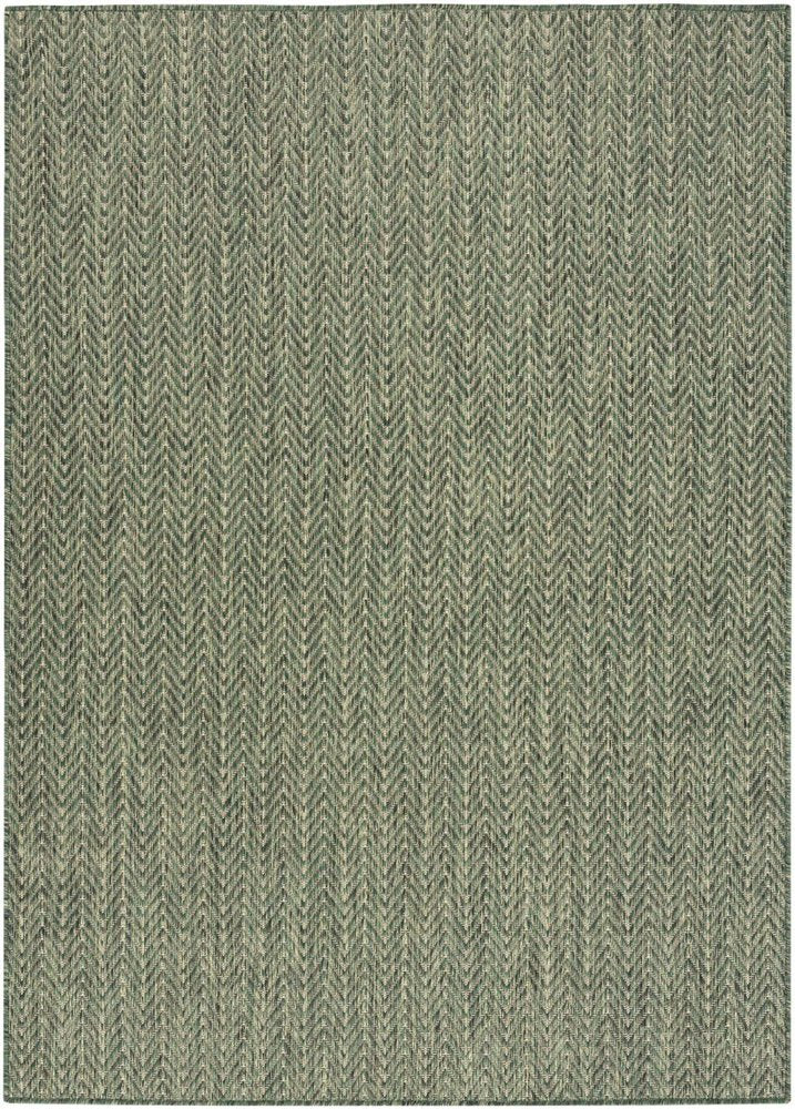 6' X 9' Green Geometric Indoor Outdoor Area Rug