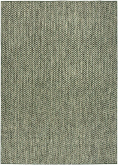 6' X 9' Green Geometric Indoor Outdoor Area Rug