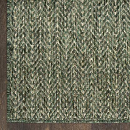 6' X 9' Green Geometric Indoor Outdoor Area Rug