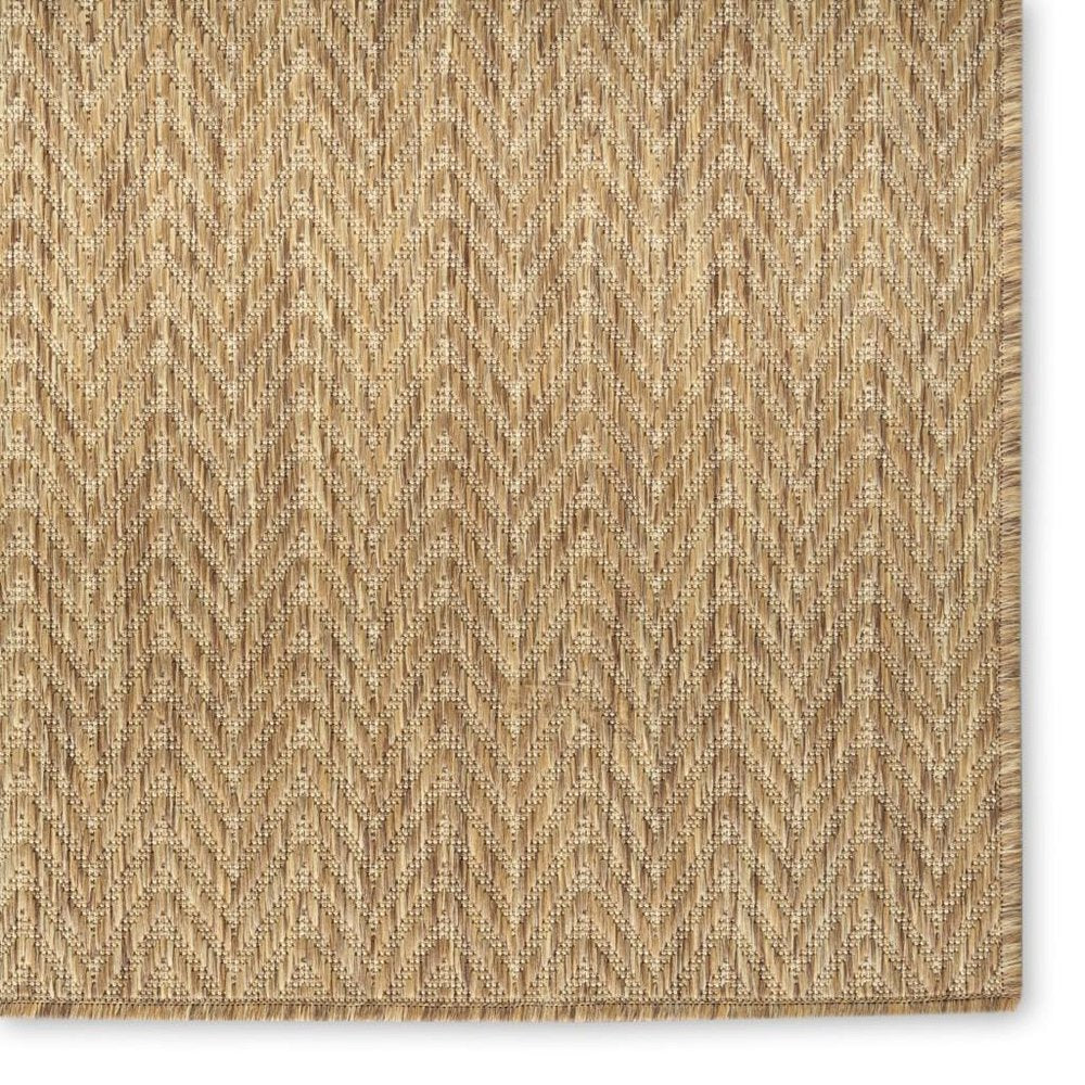 6' X 9' Natural Geometric Indoor Outdoor Area Rug