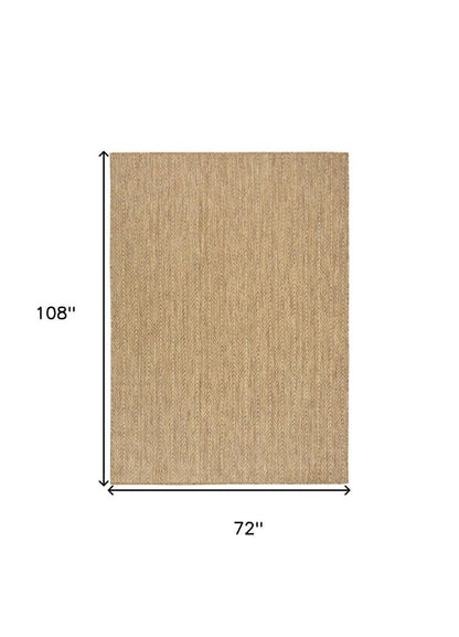 6' X 9' Natural Geometric Indoor Outdoor Area Rug