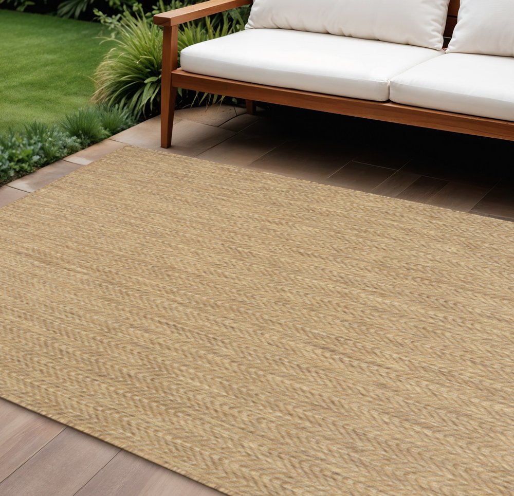 6' X 9' Natural Geometric Indoor Outdoor Area Rug — view 9