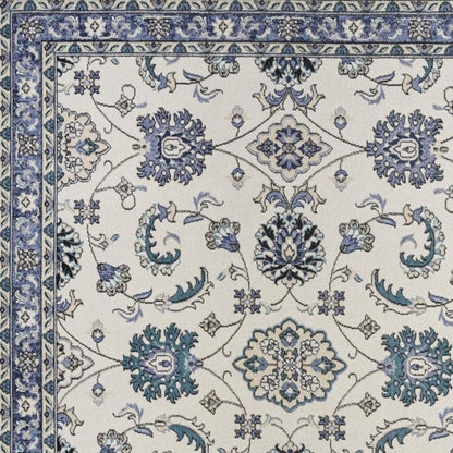 6' X 9' Ivory And Blue Floral Indoor Outdoor Area Rug HomeRoots