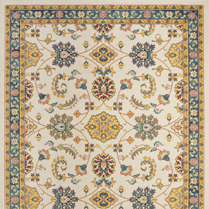 6' X 9' Ivory And Gold Floral Indoor Outdoor Area Rug HomeRoots