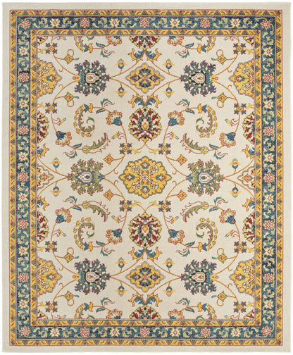 6' X 9' Ivory And Gold Floral Indoor Outdoor Area Rug HomeRoots