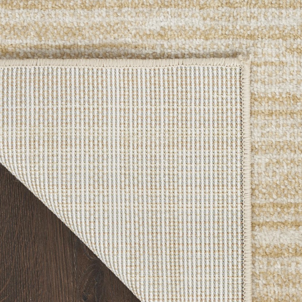 6' X 9' Ivory And Gold Abstract Indoor Outdoor Area Rug HomeRoots