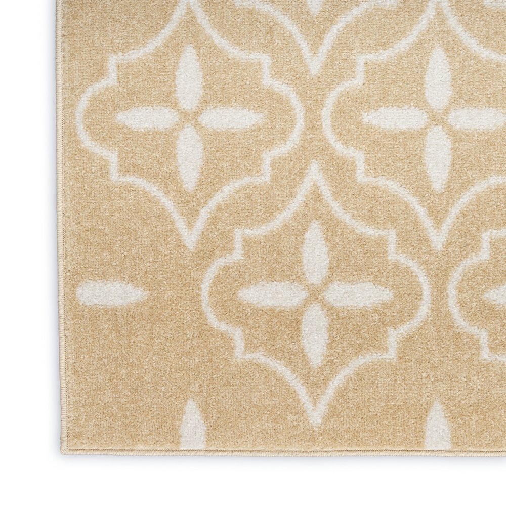 6' X 9' Beige And Ivory Geometric Indoor Outdoor Area Rug — view 6