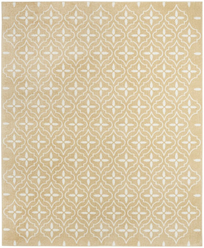 6' X 9' Beige And Ivory Geometric Indoor Outdoor Area Rug HomeRoots