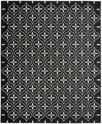 6' X 9' Black And Ivory Geometric Indoor Outdoor Area Rug HomeRoots