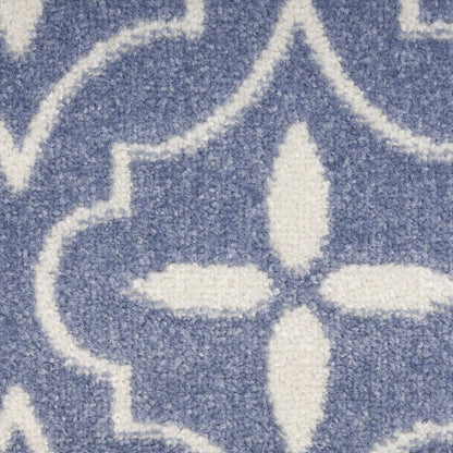 6' X 9' Blue And Ivory Geometric Indoor Outdoor Area Rug HomeRoots