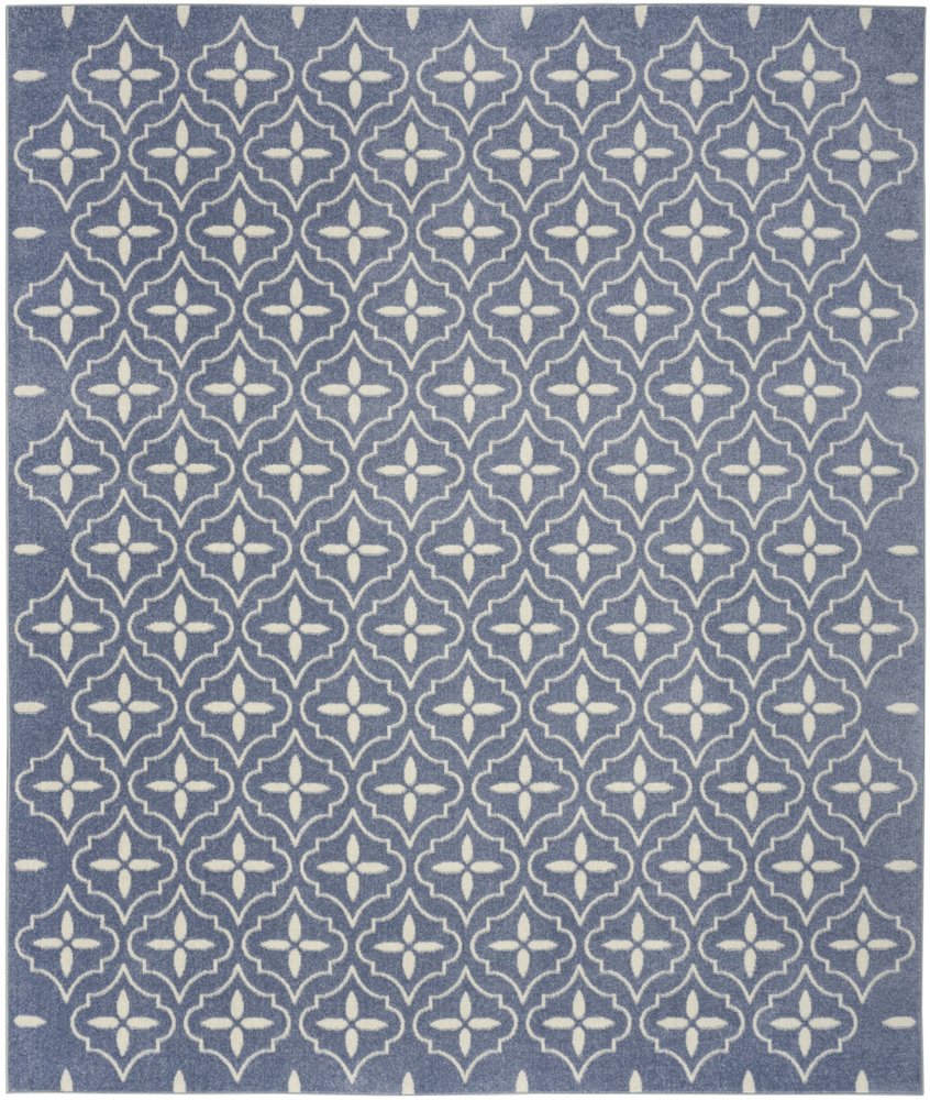 6' X 9' Blue And Ivory Geometric Indoor Outdoor Area Rug HomeRoots