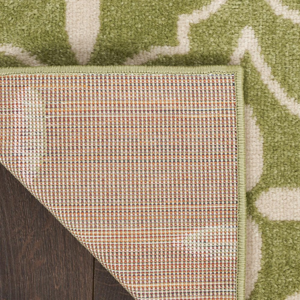 6' X 9' Green And Ivory Geometric Indoor Outdoor Area Rug HomeRoots