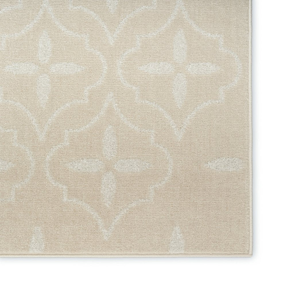 6' X 9' Ivory And Beige Geometric Indoor Outdoor Area Rug — view 10