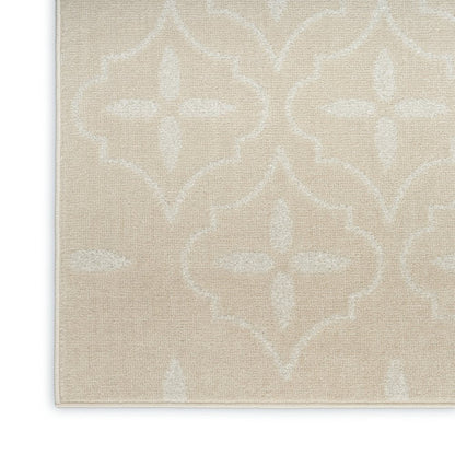 6' X 9' Ivory And Beige Geometric Indoor Outdoor Area Rug HomeRoots