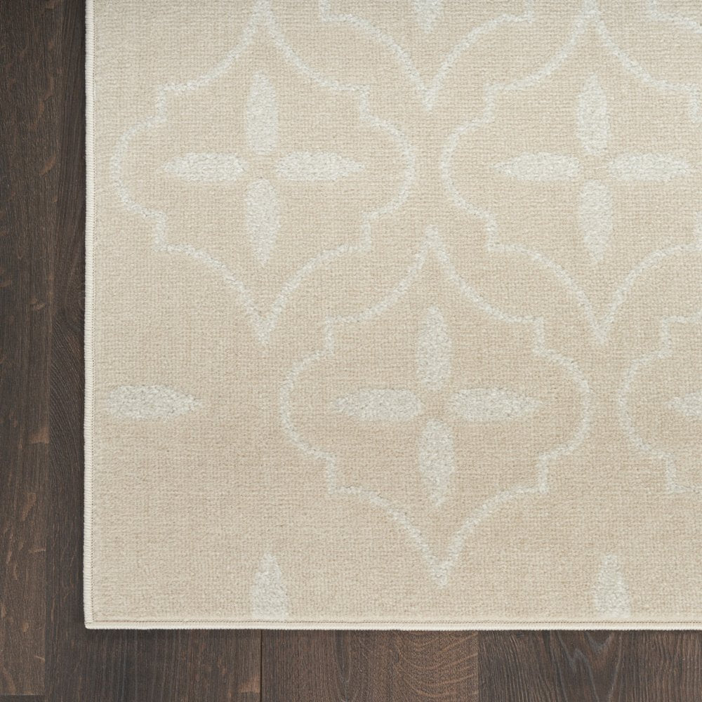 6' X 9' Ivory And Beige Geometric Indoor Outdoor Area Rug HomeRoots