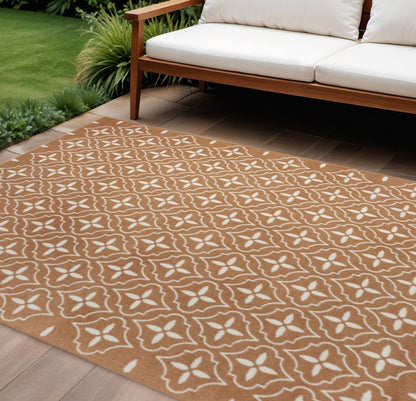 6' X 9' Copper Geometric Indoor Outdoor Area Rug HomeRoots