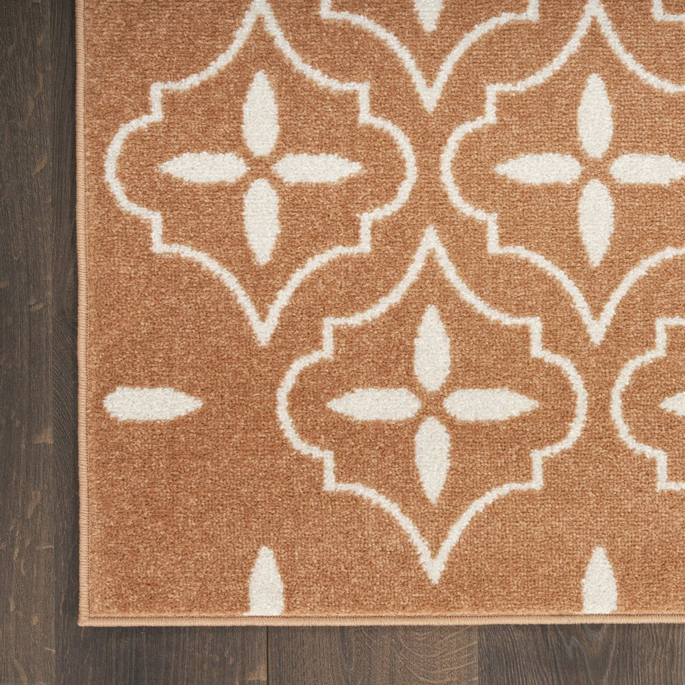 6' X 9' Copper Geometric Indoor Outdoor Area Rug HomeRoots