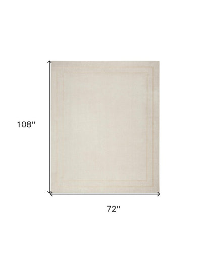6' X 9' Ivory And Gold Indoor Outdoor Area Rug HomeRoots