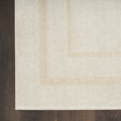 6' X 9' Ivory And Gold Indoor Outdoor Area Rug HomeRoots