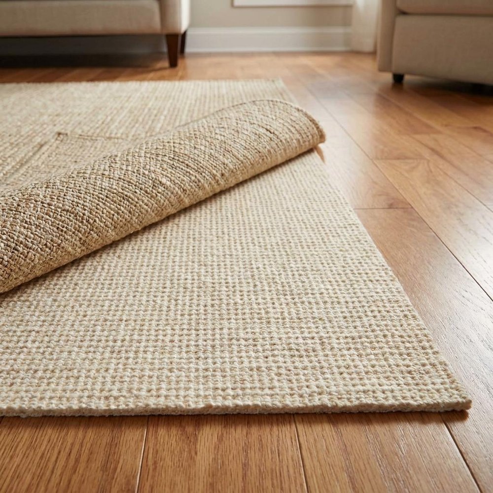 12' x 15' Ivory Striped Weave Non Slip Rug Pad — view 9