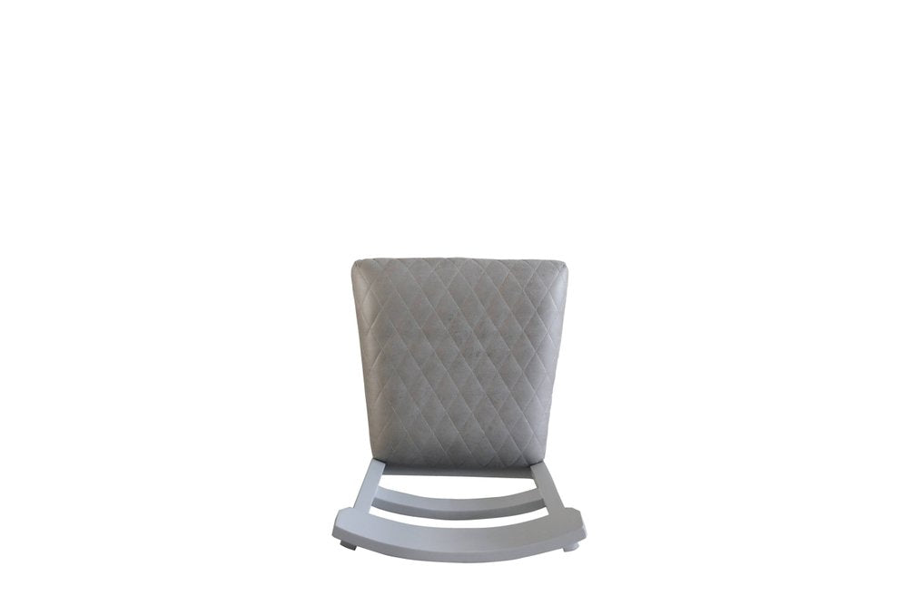 Set of Two Gray Tufted Fabric And Solid Wood Ladder Back Dining Side Chairs — view 5