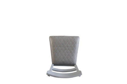 Set of Two Gray Tufted Fabric And Solid Wood Ladder Back Dining Side Chairs HomeRoots