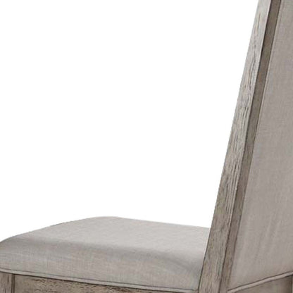 Set of Two Gray Fabric And Solid Wood Dining Side Chairs HomeRoots