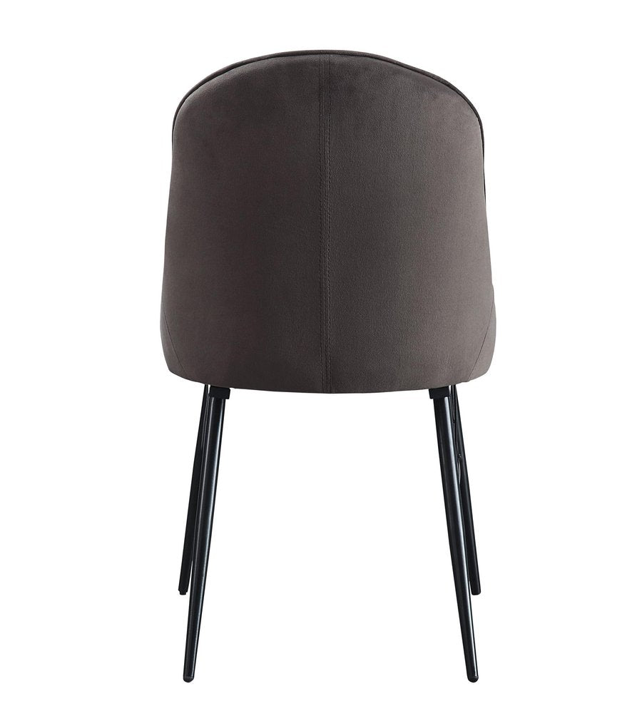 Set of Two Gray And Black Tufted Fabric And Wood Dining Side Chairs — view 2