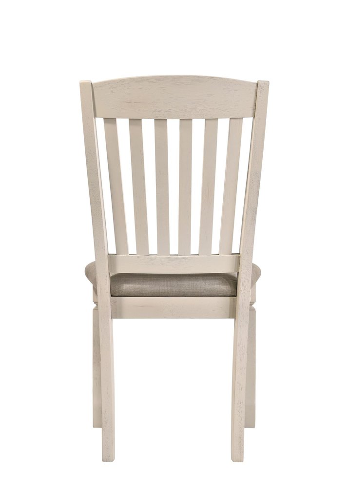 Set of Two Tan And Cream Fabric And Solid Wood Slat Back Dining Side Chairs HomeRoots