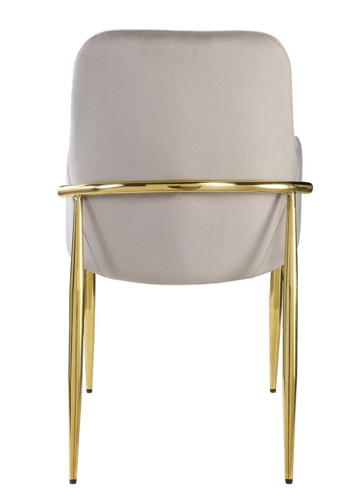 Set of Two Gray and Gold Velvet And Wood and Metal Dining Side Chairs HomeRoots