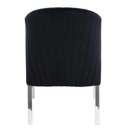 Set of Two Green and Gold Upholstered Velvet And Steel Wing Back Dining Side Chairs HomeRoots
