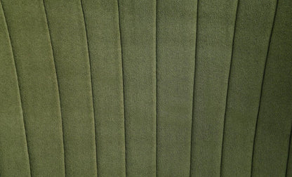 Set of Two Green and Gold Upholstered Velvet And Steel Wing Back Dining Side Chairs HomeRoots