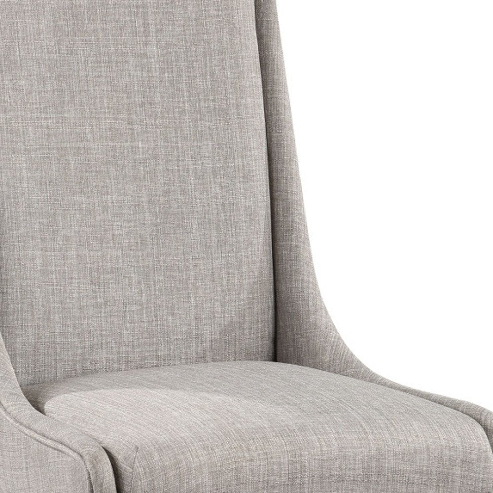 Set of Two Gray and White Linen Dining Side Chairs HomeRoots